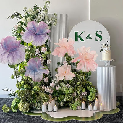 Giant Flowers Backdrop Decor, Jumbo Artificial Silk Flowers for Wedding Ceremony, Christmas Party Banquet, Birthday Home Decor Professional Event Photography Styling