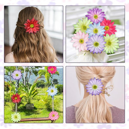 Artificial Daisy Flower Heads, 3.5 Inch Large Flower Heads for Crafts, 12 Pcs Artificial Gerbera Chrysanthemum Flowers Heads for DIY, Party Wedding, Photography Props, Easter (Light Pink)