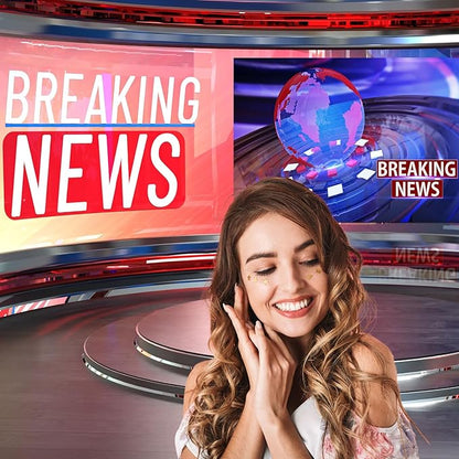 Breaking News Backdrop Studio TV News Broadcast Hall Background News Room Broadcasting Photography Background Program Record News Report Business Newsman Backdrop Kids Portrait Photo Props 7x5ft