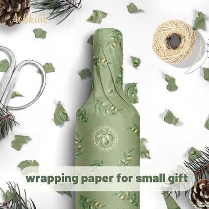 Aobkiat Christmas Green Tissue Paper for Bags,20 x 15 Inch Olive Leaf Wrapping Paper for Friends Family Present Packaging Gift Wrap,Wedding,Birthday,Xmas,New Year,DIY Craft,24 Sheets