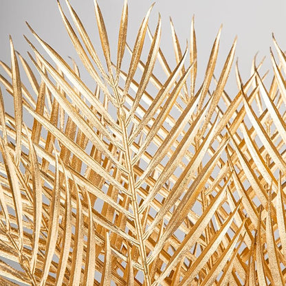 29” Large Gold Palm Leaves Palm Fronds Tropical Leaves Areca Palm Branches Artificial Palm Leaves with Stem Golden Palm Tree Leaves Faux Palm Leaves for Floral Arrangement Fake Gold Leaves 6Pcs