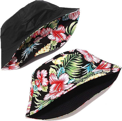 Mashiaoyi Unisex Print Double-Side-Wear Reversible Bucket Hat