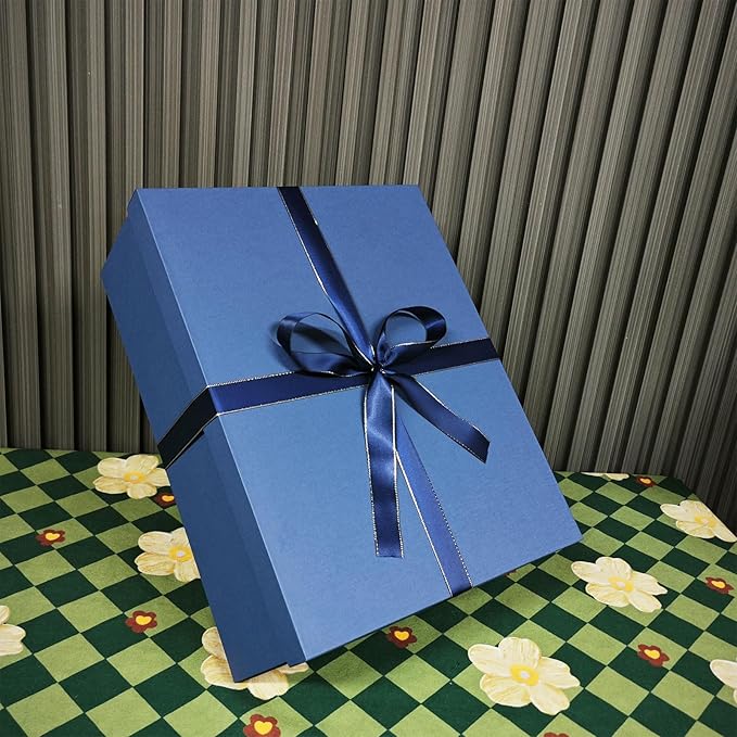 YINUOYOUJIA Large Gift Box 16.5x13x5.5 inches,Blue Boxes for Presents,Birthday,Valentine's Day,Mother's Day,Christmas,Anniversary.