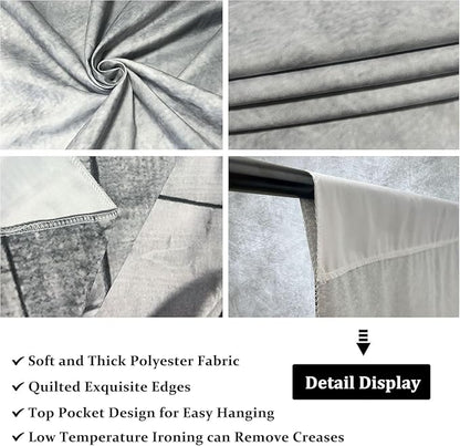 Professional Abstract Portrait Photography Backdrop,Wall with Wood Floor Backdrop for Kids Photography Baby Newborn Cake Smash Photo Shoots Hypoallergenic Fabric Photography Props(Grey-8x10ft)