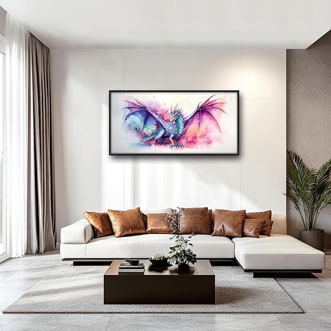 Framed Large Pictures Wall Art for Living Room, Dragon Oversized Wall Decor Dragon Canvas Print Painting Modern Extra Large Framed Artwork for Bedroom Office 60"x30"