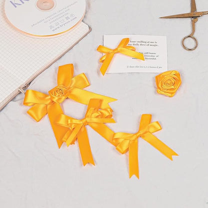 Double Faced Yellow Gold Satin Ribbon, 3/8 Inch X 25 Yards Polyester Ribbon for Gift Package Wrapping, Crafts, Bow Making, Sewing, Flower Bouquet, Wedding Party Decor