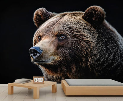 Brown Bear Wall Mural, Bear 3D Wall Murals, Wild Animal Wallpaper Mural, for Living Room Bedroom Large Wallpaper Indoor Decor 197" W x124.8 H