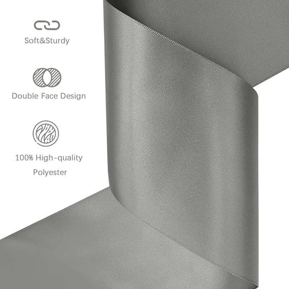 Silver Satin Ribbon 4 inch X 15 Yards Polyester Ribbon for Gift Wrapping Very Suitable for Weddings Party Hair Bow Invitation Decorations and More