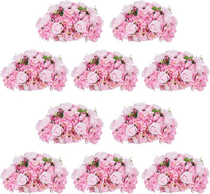 NUPTIO Flower Balls for Wedding Centerpieces - 10 Pcs 15.7 inch Diameter Fake Flower Ball Arrangement Bouquet Party Centerpieces for Tables - Pink Rose Bouquet Centerpiece Flowers for Wedding Table
