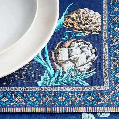 Maison d' Hermine Placemats 100% Combed Cotton Premium Set of 4 Decorative Washable Table Cloth Placemat, Dining, Buffet Parties & Wedding Use Artichoke (13 Inch x 19 Inch)
