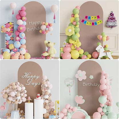 Wokceer 6FT Wedding Arch Cover Spandex Fitted Wedding Arch Stand Covers Round Top Nude Brown Chiara Arch Cover for Birthday Party Ceremony Banquet Decoration