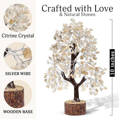 FASHIONZAADI Citrine Crystal, Reiki Tree, Artificial Tree, Citrine Stone, Spiritual Decor, Living Room Decor, Money Tree, Meditation Gifts, Citrine Crystal