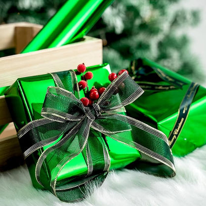 RUSPEPA Green Christmas Wrapping Paper - 81.5 Sq Ft - Solid Color Paper Perfect for Wedding,Birthday,Christmas,Baby Show - 30 inches x 32.8 feet, Light Green
