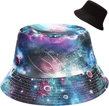 Malaxlx Unisex Bucket Hat Beach Sun Hat Aesthetic Fishing Hat for Men Women Teens, Reversible Double-Side-Wear