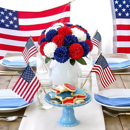 SITUMEIZI 12 Pcs Artificial Chrysanthemums Flowers Ball Flower Fake Mums Silk for Wedding Home Kitchen Decoration Floral Arrangement(Red,Blue,White)