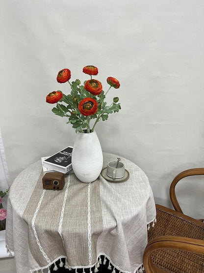 ATFL Orange red Ranunculus Artificial Flowers,6 Pcs Artificial Faux Silk Ranunculus Flowers with Real Touch Stems,Fake Peony Flowers for Floral Arrangements DIY Wedding Bouquet Party Table Home Decor