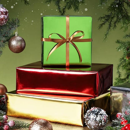 LaRibbons Gold Metallic Wrapping Paper, 30 Inch X 33 Feet (82.5sq.ft) Solid Color Paper Roll, Gift Wrapping Paper Rolls for Wedding, Birthday, Baby Shower