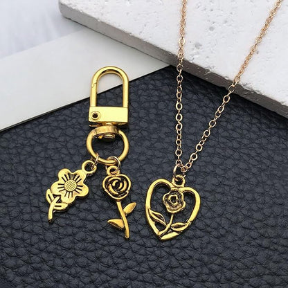 WOCRAFT 60pcs Antique Gold Flowers Bracelet Charms for Jewelry Making Sets DIY Necklace Bracelet Keychain Crafting Charms Kit Craft Supplies (SN876)