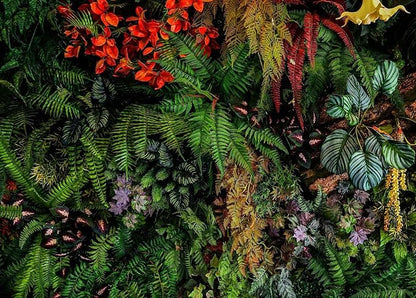Green Leaf Wallpaper Mural Tropical Botanical Leaves Wall Murals for Bedroom Living Room (Not Self-Adhesive)