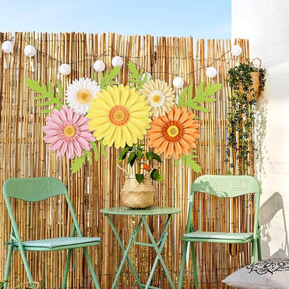 Paper Flowers Decorations for Wall,Summer Giant Daisy Artificial Flowers Bulletin Board Decoration 3D Floral Tissue Paper Flowers Hanging for Wedding Baby Shower Tea Party Backdrop Decor