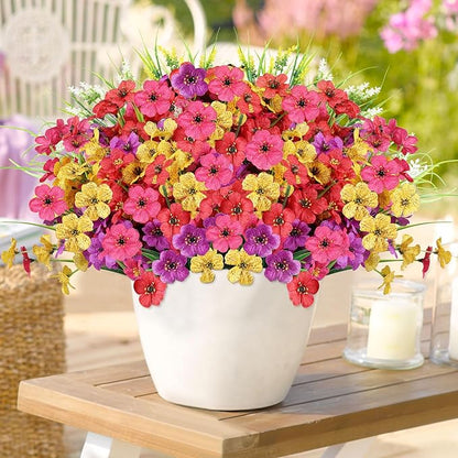 24 Bundles Realistic Fake Flowers for Outdoors, No Fade Faux Silk Flowers & Artificial Plants Lavender, for Garden Patio Porch Decor, Window Box, Hanging Basket, Planter, Grave Decorations