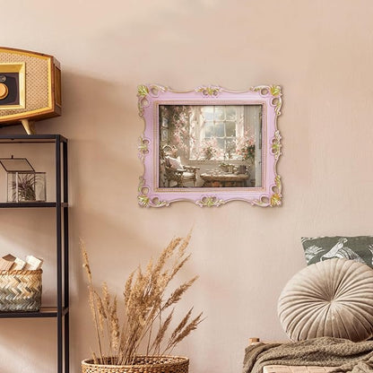 SIMON'S SHOP 8x10 Picture Frame for Wall and Table-top, Vintage Picture Frames 8x10, Rococo Style Pink Photo Display Portrait or Landscape Orientation