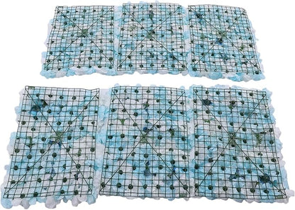 Flower Wall Panel Floral Backdrop,6Pack Faux Flower Panel,Blue and White Flower Wall Decor,Artificial Flower Backdrop Faux Flower Panel for Wedding
