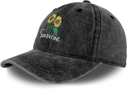 Sunshine Flower Trucker Hat Sun Baseball Cap for Women Snapback Adjustable Hats Gift