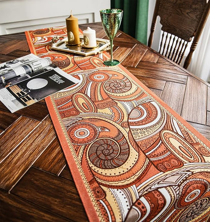 13×72 Inch Table Runner, Retro-Luxury Tassels Series for Kitchen Dining Table Holiday Decoration (Spiral Arts)