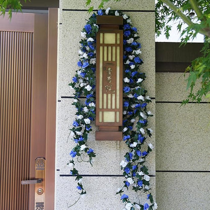 12 PCS 98.4 FT Artificial Flower Garland Rose Garland for Wedding Room Decor（12,Blue）
