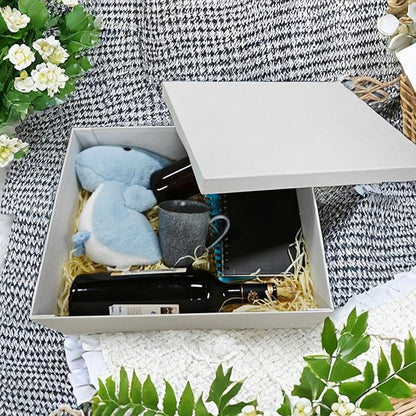 YINUOYOUJIA Large Gift Box with lid 16.5x13x5.5 inches,White Boxes for Presents,Birthday,Valentine's Day,Mother's Day,Christmas,Anniversary.