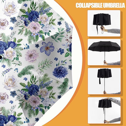 Small Compact Travel Automatic Folding Umbrella for Women, Portable Lightweight, Rain, Wind, UV Sun Shade