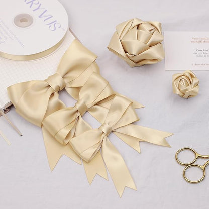 Beige Satin Ribbon, Double Faced 1 Inch X 50 Yards Beige Ribbon, Premium Satin Ribbon for Gift Wrapping, Crafts, Hair Bow Making, Sewing, Flower Bouquet, Wedding Party Decor