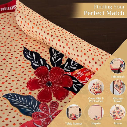 Maison d' Hermine Placemats Set of 4 100% Cotton Washable Cloth Place Mats, Reusable Table Mats for Thanksgiving Christmas Decorations Kitchen Dining Party Wedding Restaurant (Kalahari, 13" x 19")