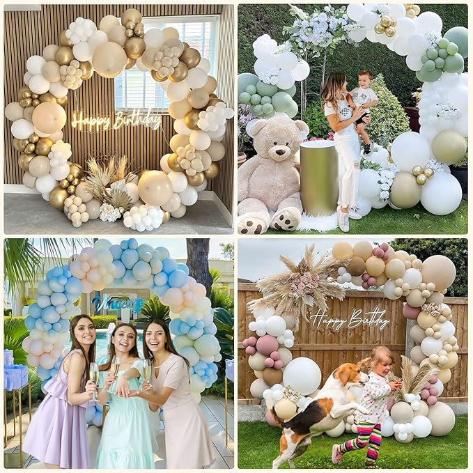 Round Balloon Arch Kit, 6.8ft (2.1m) Large Size Metal Golden Circle Balloon Arch Upgrade Round Backdrop Stand for Baby Shower Wedding Birthday Party Photo Background Decoration