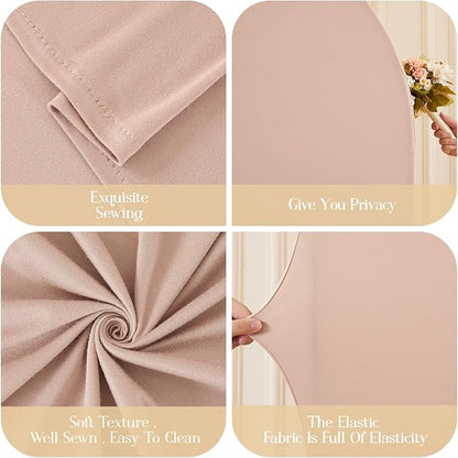 Boho Arch Backdrop Cover 6FT 5FT 4FT Stretchy Wedding Arch Covers Set of 3 Spandex Fitted Nude Champagne Cream Fabric Backdrop Cover for Party Baby Shower Birthday Decoration