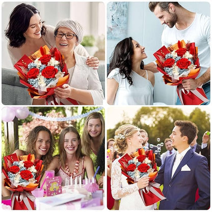 Jtoder Forever Flowers for Delivery, Preserved Flower Bouquets, Long Lasting Red Roses, Gifts Bouquet for Mother Wife Girlfriend on Festivals Birthday Anniversary