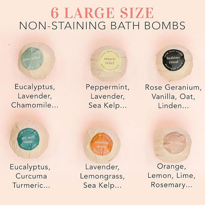 Bath Bombs Gift Set, USA Made with Organic & Natural Ingredients, Christmas Stocking Stuffers for Women & Men, Relaxing Spa Gifts, Wife Stocking Stuffers