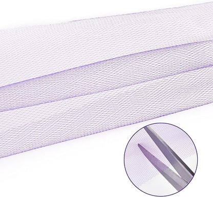 Purple Tulle Mesh Ribbon 6 Inch x 100 Yards(300ft) Netting Spool Fabric Ribbon Ideal for Tutu Skirt Art Gift Wrapping Flower Bouquet Crafts Weddings Floral Arrangements