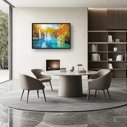 Extra Large Waterfall Lake Framed Wall Art for Living Room,Oversized Fall Autumn Tree Landscape Pictures Wall Decor,Nature Canvas Print Painting Modern Artwork Bedroom Office Bathroom 36L x 24W