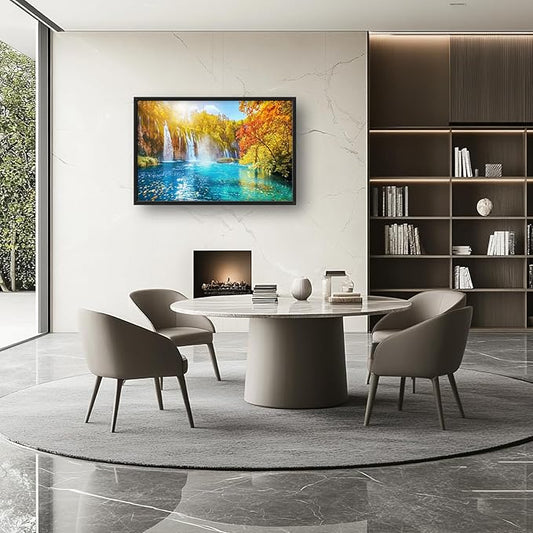 Extra Large Waterfall Lake Framed Wall Art for Living Room,Oversized Fall Autumn Tree Landscape Pictures Wall Decor,Nature Canvas Print Painting Modern Artwork Bedroom Office Bathroom 36L x 24W