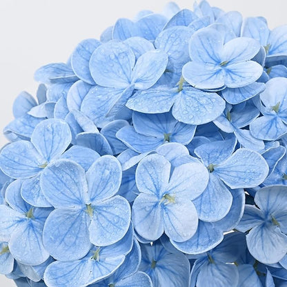 6 Pcs Blue Hydrangea Artificial Flowers, Latex Real Touch Hydrangea Flowers, 19.6'' Full Faux Hydrangea Flowers Fake Flowers for Home Decor Party Wedding Centerpiece Bouquet Floral Arrangements