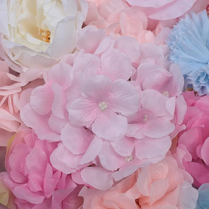 Gdrasuya10 6pcs Realistic Flower Wall Background Artificial Flowers Wall Backdrop Panel 3D Silk Rose Fake Flower Wall Panel Banquet Wedding Party Decor, Photography Background 60 x 40 cm