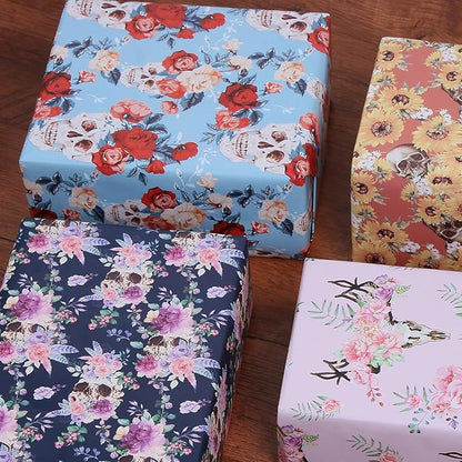 Aimyoo Pink Floral Wrapping Paper Jumbo Roll 17 in x 60 ft, All Accasion Flower Gift Wrap for Wedding Birthday Bridal Shower