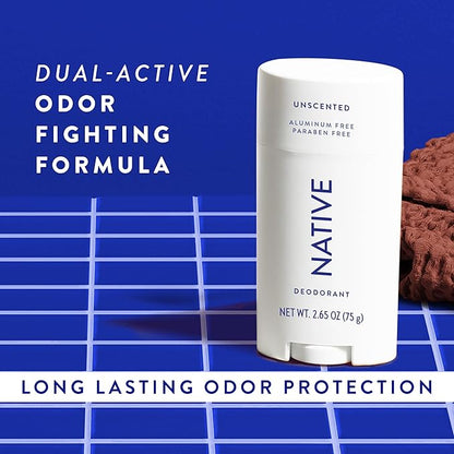 Native Deodorant Contains Naturally Derived Ingredients, 72 Hour Odor Control | Deodorant for Women and Men, Aluminum Free with Baking Soda, Coconut Oil and Shea Butter | Unscented