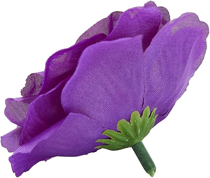 Bright Creations Artificial Roses Heads - 50 Pack, 3 in, Dark Purple Flowers, Stemless - Silk Roses for DIY Decor & Wedding Centerpieces