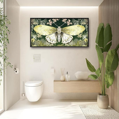Moth Large Decor Wall Art Framed Pictures for Living Room, Butterfly Insect Oversized Canvas Print Painting Modern Extra Large Framed Artwork for Bedroom Office Home Decor 60"x30"
