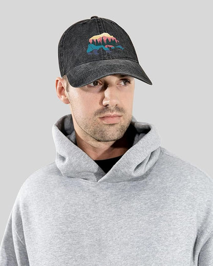 Negi Retro Baseball Cap Denim Hat for Women Female Washed Distressed Adjustable Dad Hats Unconstructed Cotton
