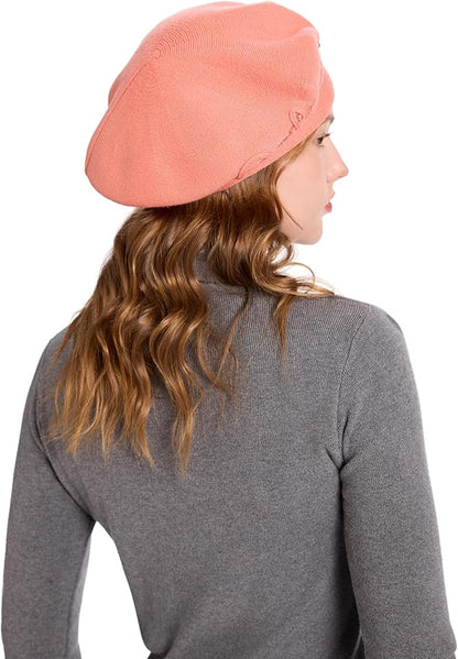 Winter Women French Beret Hat Kaschmir Solid Color Knitted Berets