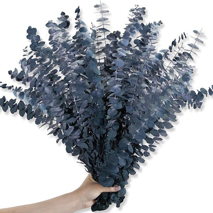 26Pcs Real Dried Eucalyptus Stems, 17" Blue-Green Preserved Eucalyptus Stems for Vase, Home Decor, Farmhouse, Dried Flowers Table Centerpiece Arrangement